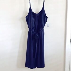 Navy Blue Cinched Waist Dress